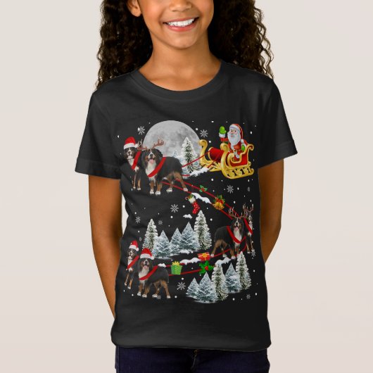 Xmas Bernese Mountain Sledge Christmas Sledge Sant T-Shirt (Vorderseite)