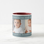 Xmas Best Opa Custom Foto Gift Maroon Tasse (Zentrum)