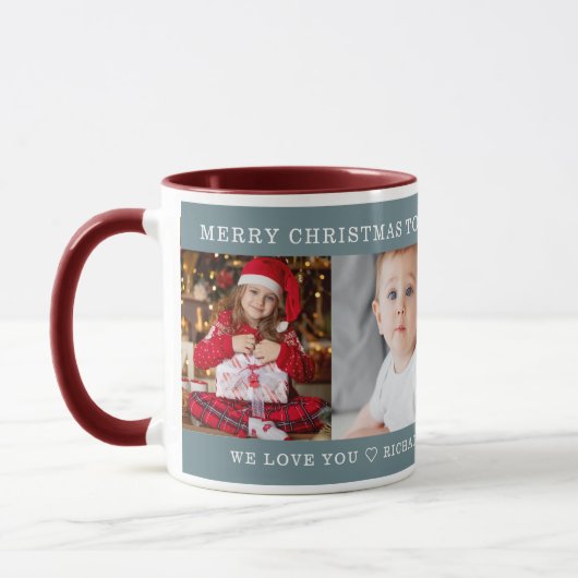 Xmas Best Opa Custom Foto Gift Maroon Tasse (Links)