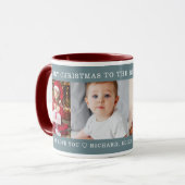 Xmas Best Opa Custom Foto Gift Maroon Tasse (Vorderseite Links)