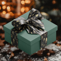 Xmas Black Gold Foil Winter Szene