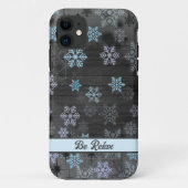 Xmas blaue Schneeflocken iPhone Case (Rückseite)