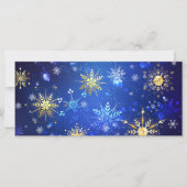 XMAS Blue Background mit goldenen Schneeflocken (Vorderseite)