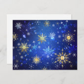 XMAS Blue Background mit goldenen Schneeflocken (Vorne/Hinten)