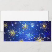 XMAS Blue Background mit goldenen Schneeflocken (Vorne/Hinten)
