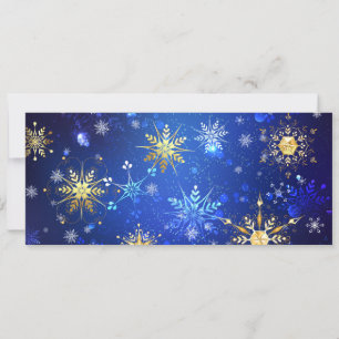 XMAS Blue Background mit goldenen Schneeflocken