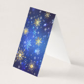 XMAS Blue Background mit goldenen Schneeflocken (Vorderseite)