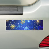 XMAS Blue Background mit goldenen Schneeflocken Autoaufkleber (Auf Auto)