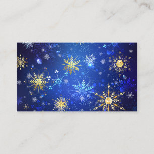 XMAS Blue Background mit goldenen Schneeflocken Begleitkarte