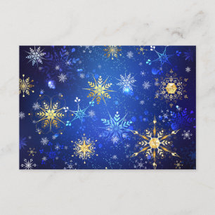 XMAS Blue Background mit goldenen Schneeflocken Begleitkarte