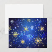 XMAS Blue Background mit goldenen Schneeflocken Begleitkarte (Vorne/Hinten)