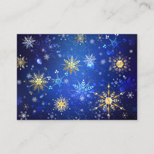 XMAS Blue Background mit goldenen Schneeflocken Begleitkarte