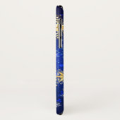 XMAS Blue Background mit goldenen Schneeflocken Case-Mate iPhone Hülle (Hinten/Links)