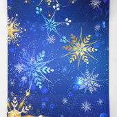 XMAS Blue Background mit goldenen Schneeflocken Dreifach-gefaltete Programmkarte (Innenseite Mitte)