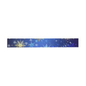 XMAS Blue Background mit goldenen Schneeflocken Einladungsbanderole (Flach)