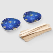 XMAS Blue Background mit goldenen Schneeflocken Fächer (Non-assembled)