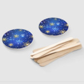 XMAS Blue Background mit goldenen Schneeflocken Fächer (Non-assembled)