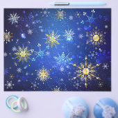 XMAS Blue Background mit goldenen Schneeflocken Flyer (Einzeln)