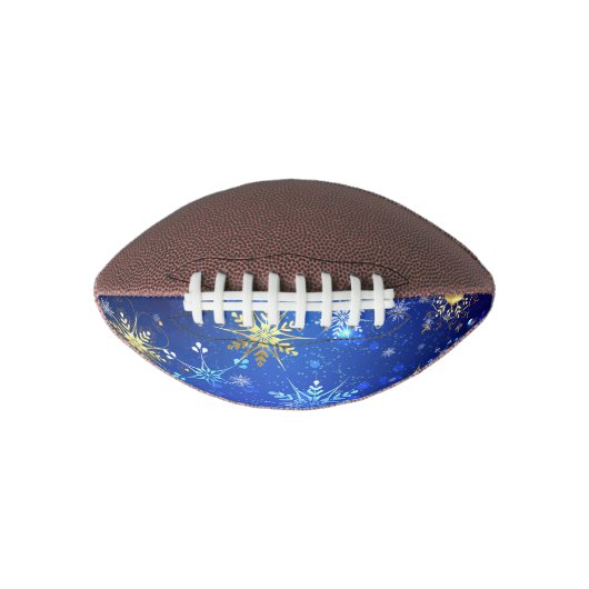 XMAS Blue Background mit goldenen Schneeflocken Football (Vorderseite)