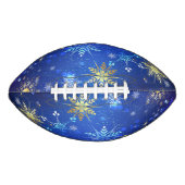 XMAS Blue Background mit goldenen Schneeflocken Football (Vorderseite)