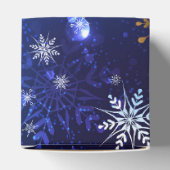 XMAS Blue Background mit goldenen Schneeflocken Geschenkschachtel (Oben)