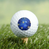 XMAS Blue Background mit goldenen Schneeflocken Golfball (Insitu T-Shirt)