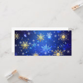 XMAS Blue Background mit goldenen Schneeflocken Karte (Vorderseite/Rückseite Beispiel)