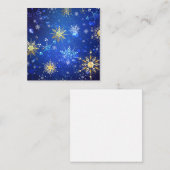 XMAS Blue Background mit goldenen Schneeflocken Mitteilungskarte (Vorne/Hinten)