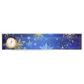 XMAS Blue Background mit goldenen Schneeflocken Namensplakette (Vorderseite)