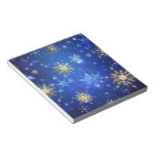 XMAS Blue Background mit goldenen Schneeflocken Notizblock (angewinkelt)