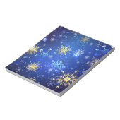 XMAS Blue Background mit goldenen Schneeflocken Notizblock (Rotiert)