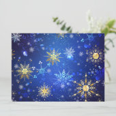 XMAS Blue Background mit goldenen Schneeflocken Programm (Stehend Vorderseite)