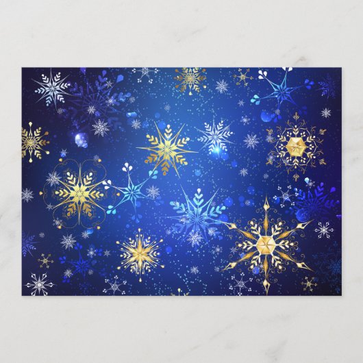 XMAS Blue Background mit goldenen Schneeflocken Programm (Vorderseite)