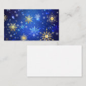 XMAS Blue Background mit goldenen Schneeflocken Rabattkarte (Vorne/Hinten)