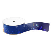 XMAS Blue Background mit goldenen Schneeflocken Ripsband (Spule)