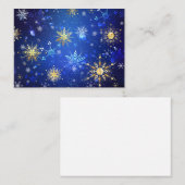 XMAS Blue Background mit goldenen Schneeflocken Terminkarte (Vorne/Hinten)
