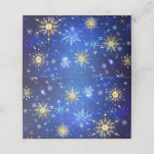 XMAS Blue Background mit goldenen Schneeflocken Treuekarte (Außenseite Aufgefaltet)