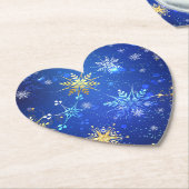 XMAS Blue Background mit goldenen Schneeflocken Untersetzer (angewinkelt)