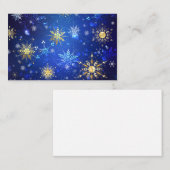 XMAS Blue Background mit goldenen Schneeflocken Visitenkarte (Vorne/Hinten)