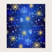 XMAS Blue Background mit goldenen Schneeflocken Visitenkarten (Außenseite Aufgefaltet)