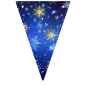XMAS Blue Background mit goldenen Schneeflocken Wimpelkette (Zweite Fahne)