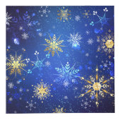 XMAS Blue Background mit goldenen Schneeflocken Würfel (Rechts)