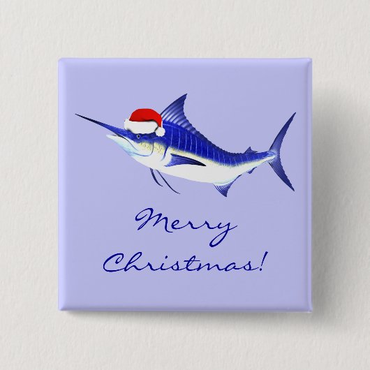 Xmas Blue Marlin Button (Vorderseite)