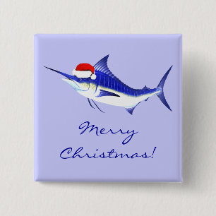 Xmas Blue Marlin Button