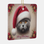 Xmas Bombay Cat, frohe Weihnachts Bombay Kitten Keramikornament (Rechts)