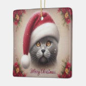 Xmas Bombay Cat, frohe Weihnachts Bombay Kitten Keramikornament (Links)