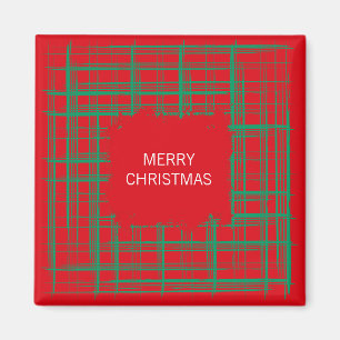 Xmas Brush Karo Roter Magnet