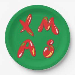 Xmas Bubble Text Pappteller
