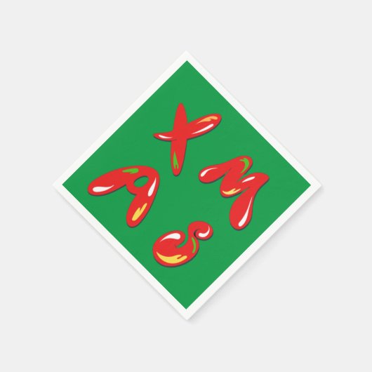 Xmas Bubble Text Serviette (Ecke)