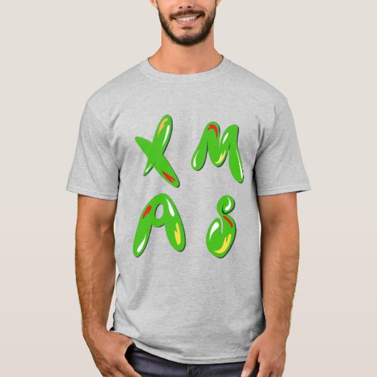Xmas Bubble Text T-Shirt (Vorderseite)